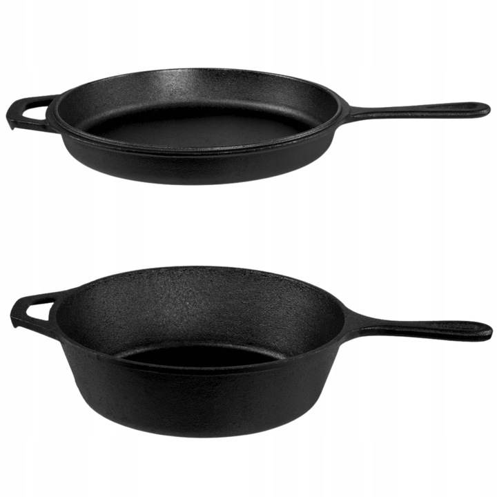 RONDEL ŻELIWNY Z PATELNIĄ 3 w 1 PATELNIA BRYTFANNA GARNEK 26 CM