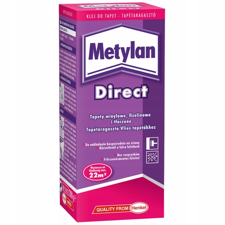 KLEJ DO TAPET NA FLIZELINIE WINYLOWYCH METYLAN DIRECT 200G