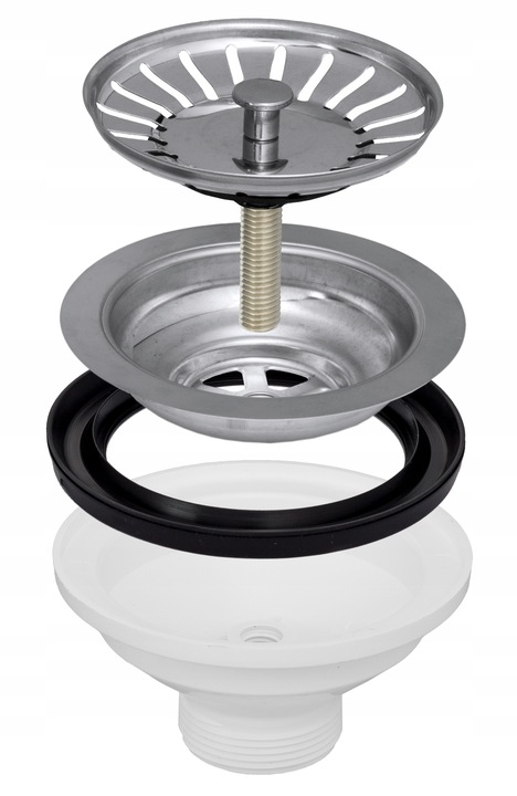 SYFON KOREK okrągły SITKO DO zlewu ZLEWOZMYWAKOWY KOSZYK 90 mm ŚRUBA 4 cm