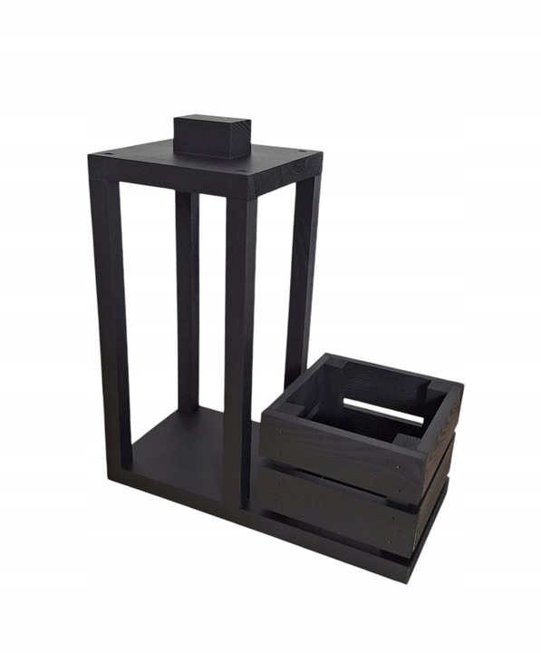 lampion drewniany pod stroik na cmentarz z doniczką