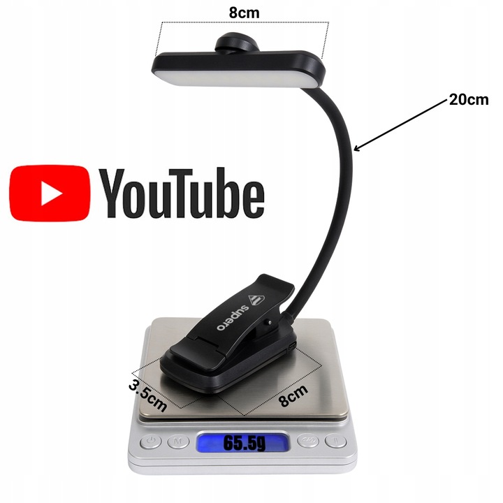 Lampka do czytania książek bezprzewodowa z 24 LED, obracana elastyczna