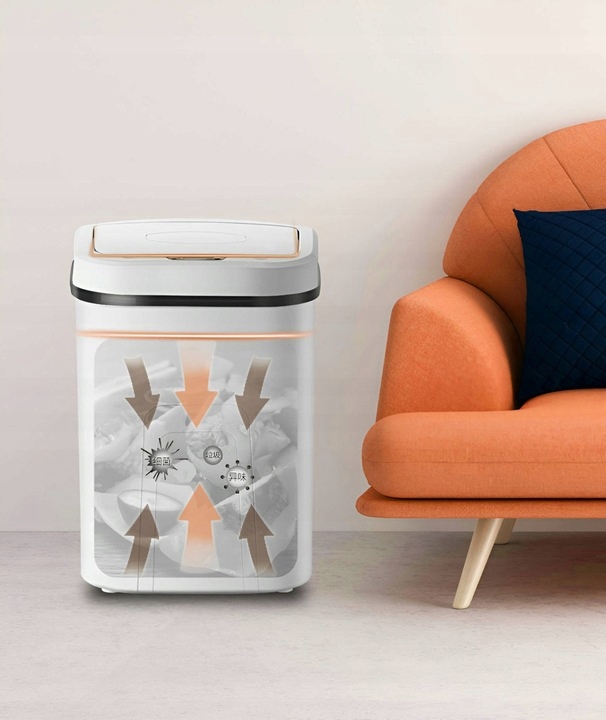 MOZOS Automatyczny kosz na śmieci CZUJNIK RUCHU 15L czarny DUŻY