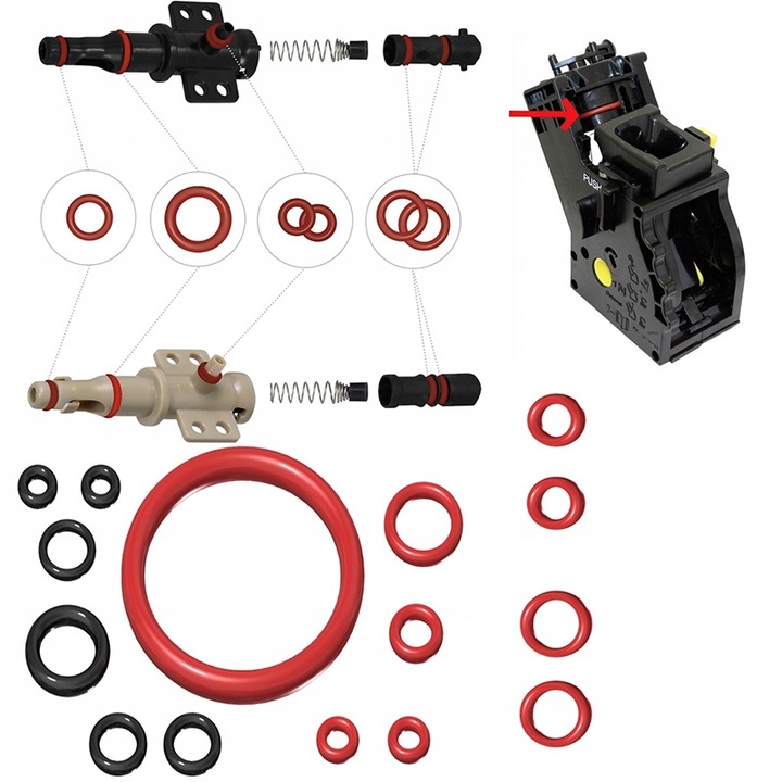 Zestaw naprawczy Zaparzacz + Palec Uszcelki O-Ringi Saeco Philips