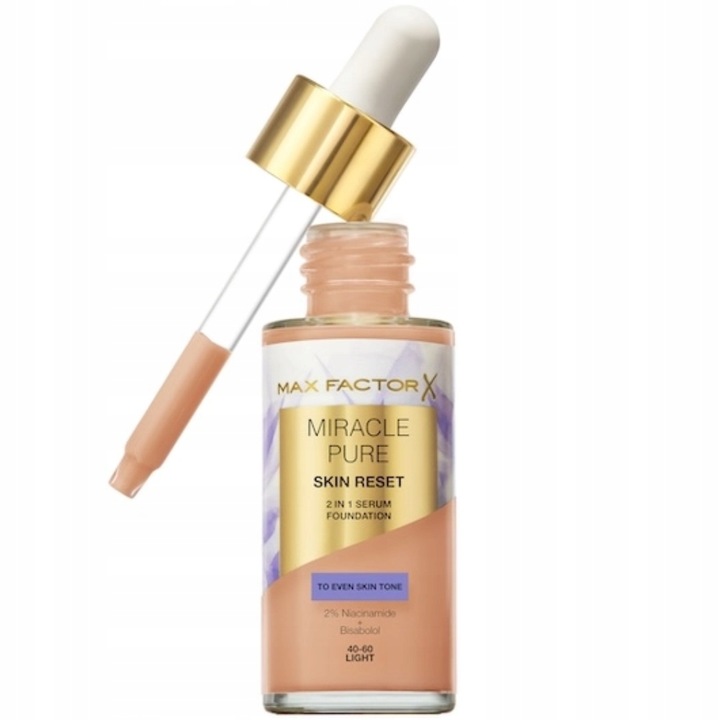 Max Factor Miracle Pure Serum Podkład Do Twarzy Matujący 40-60 Light 30ml
