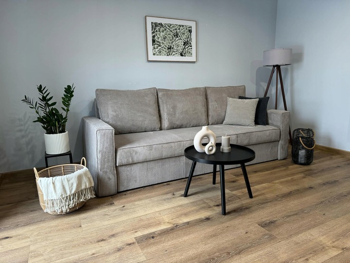 SOFA ROZKŁADANA Z FUNKCJĄ SPANIA, KANAPA SOFIA SPRĘŻYNY BONELL SZTRUKS