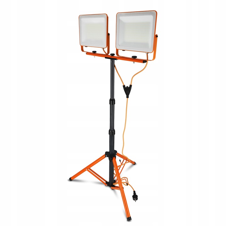 Halogen LED Statyw Budowlany Naświetlacz 2x 100W 10000lm Lampa Na