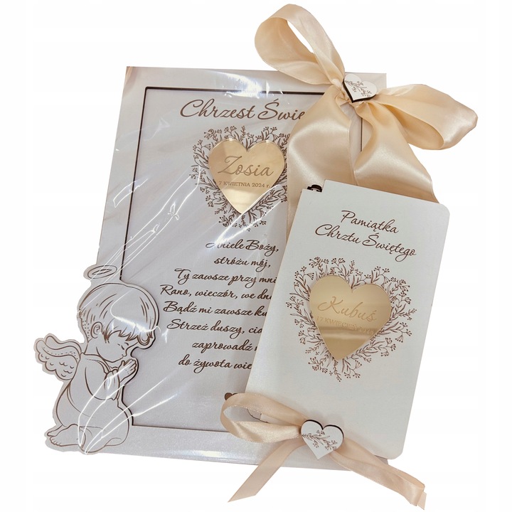 PAMIĄTKA CHRZTU ŚWIĘTEGO Z PERSONALIZACJĄ OBRAZEK + PUDEŁKO NA PIENIĄDZE