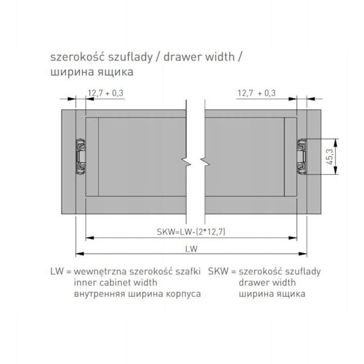 PROWADNICA KULKOWA H45 GTV VERSALITE PLUS+ 500 40KG CICHY DOMYK SOFT