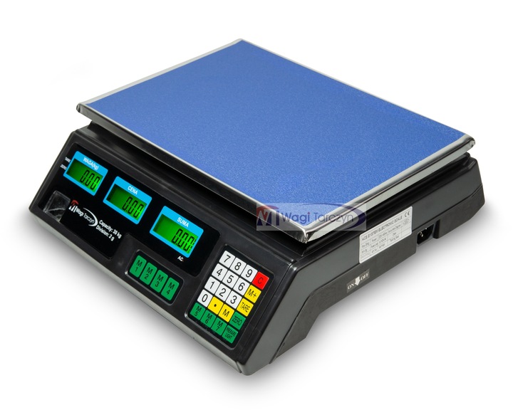 ELEKTRONICZNA WAGA 30KG 2g SKLEPOWA MAGAZYNOWA GASTRONOMICZNA KALKULACYJNA
