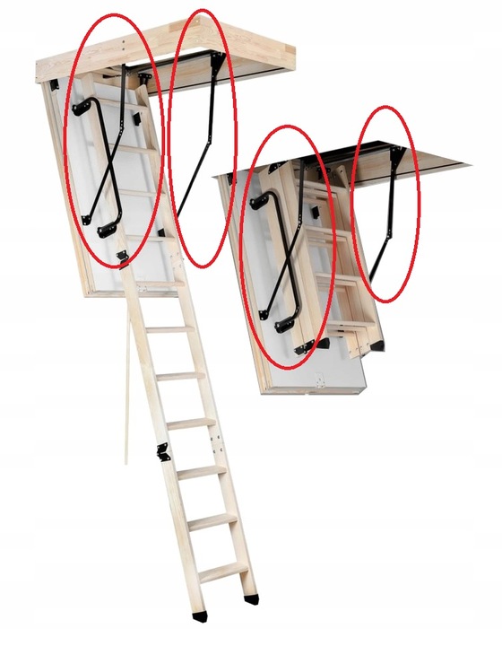 OMAN Ramiona stalowe do schodów strychowych 120x70