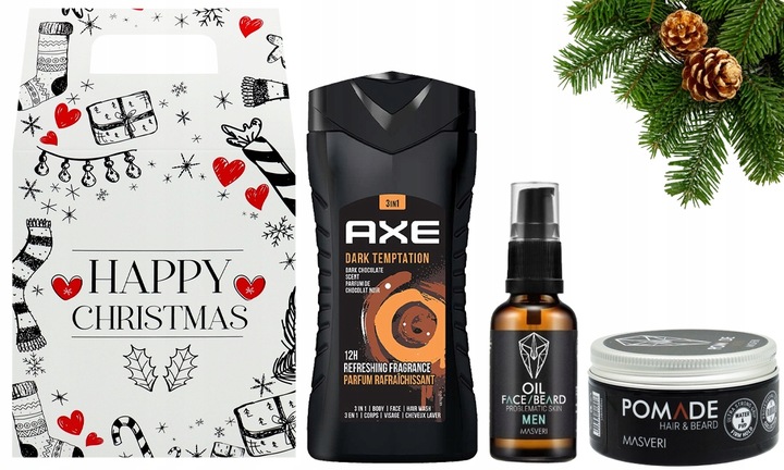 ZESTAW PREZENTOWY DLA NIEGO ŻEL POD PRYSZNIC POMADA i OLEJEK DO BRODY