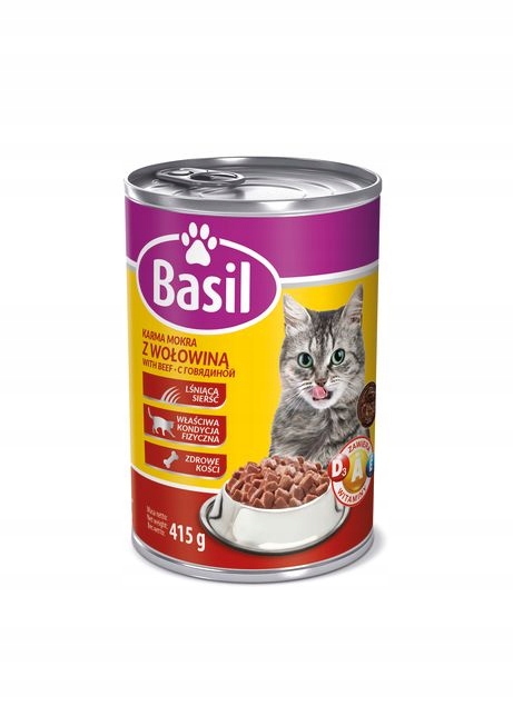 Basil KARMA dla KOTA puszka 415g 30szt MIX SMAKÓW