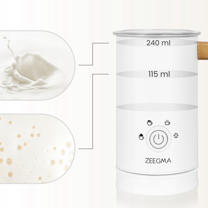 ELEKTRYCZNY SPIENIACZ do mleka Podgrzewacz KAWY PIANY LATTE BIAŁY 240ml