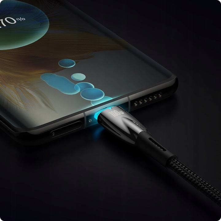 BASEUS kabel Typ C do Typ C PD 100W Glimmer 2m 200cm black wytrzymały oplot