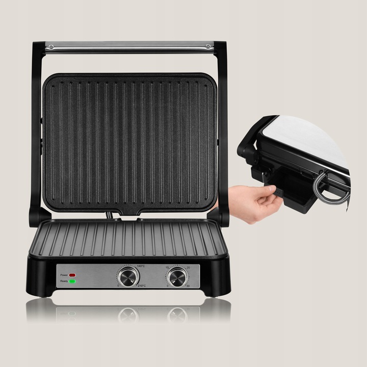 Grill elektryczny Kontaktowy OPIEKACZ Kanapek Panini DUŻY 2000W TIMER