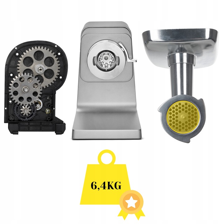 Maszynka do mięsa 7w1 Metalowa 4kg/min Yoer 2500W +Szatkownica+37