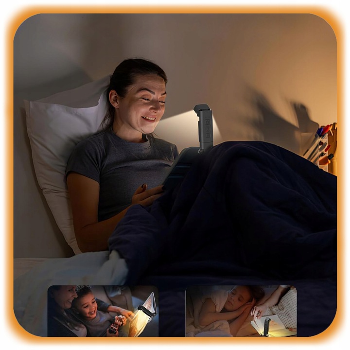 LAMPKA DO CZYTANIA KSIĄŻEK Z KLIPSEM LED USB NOCNA 9 LED + 5 MOCY + 3