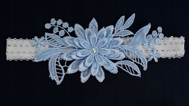 PODWIĄZKA ŚLUBNA niebiesko biała BŁĘKITNA