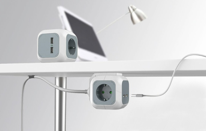 Przedłużacz Listwa Kostka Magic Cube 4-Gniazda 2x USB Ładowarka Kabel 1,4m