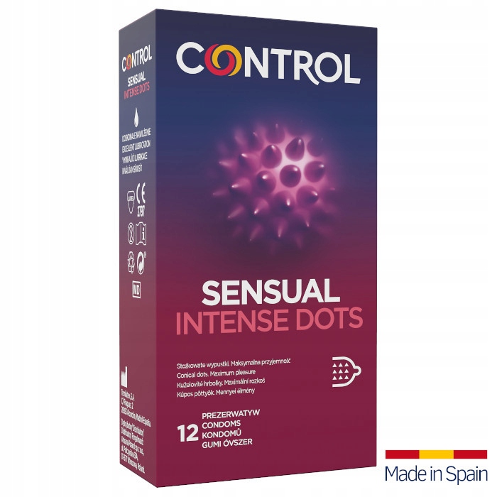 CONTROL SENSUAL INTENSE DOTS prezerwatywy WYPUSTKI KROPKI 12 szt.