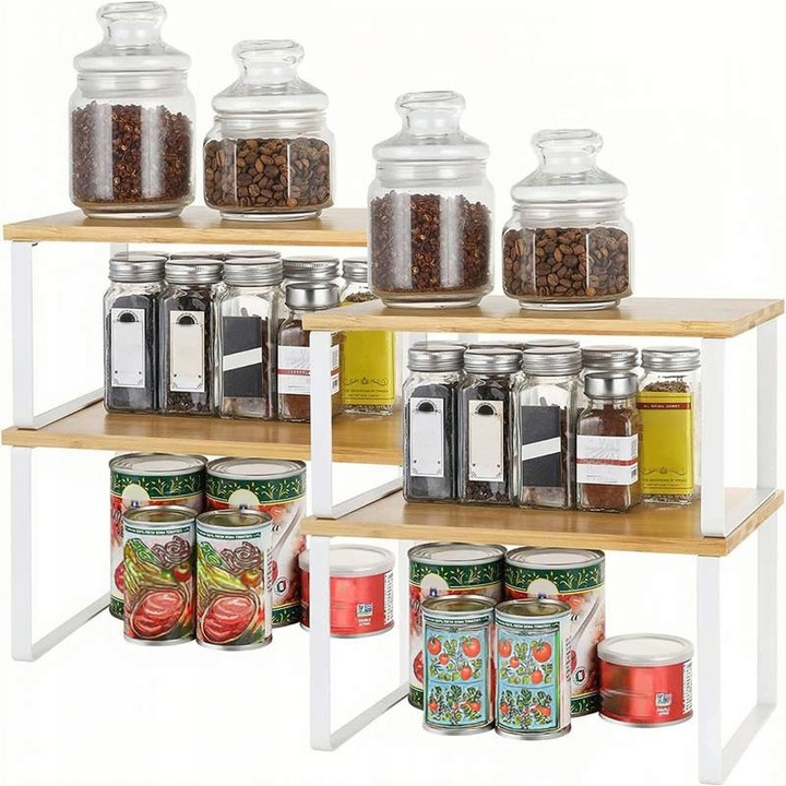 REGAŁ KUCHENNY NA PRZYPRAWY DREWNIANY PÓŁKA ORGANIZER STOJAK BIUROWY