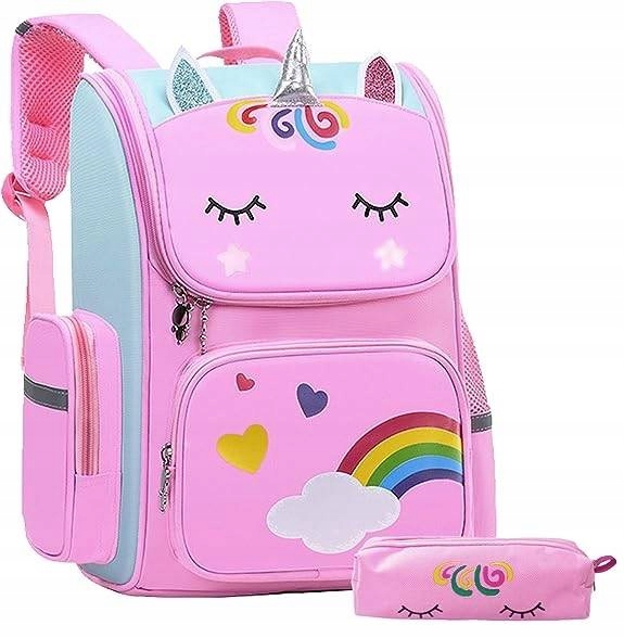 JEDNOROŻEC TORNISTER PLECAK SZKOLNY ZESTAW PIÓRNIK