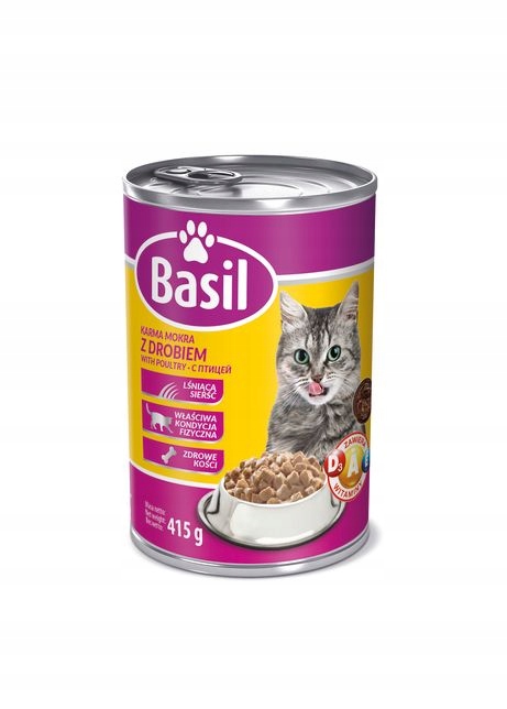 Basil KARMA dla KOTA puszka 415g 30szt MIX SMAKÓW