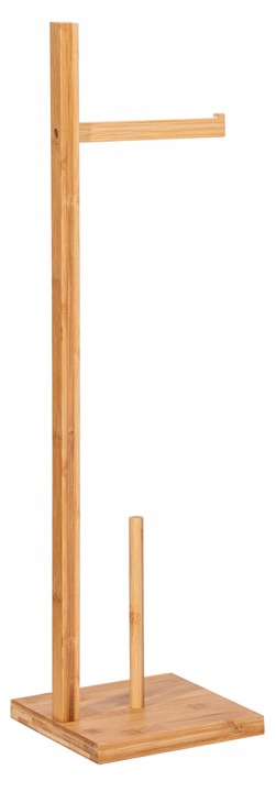 STOJAK NA PAPIER TOALETOWY ZAPAS DREWNIANY UCHWYT BAMBUSOWY DO