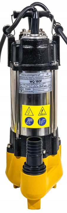 POMPA ZATAPIALNA DO WODY BRUDNEJ CZYSTEJ ŚCIEKÓW WQ 180F 230V Z PŁYWAKIEM
