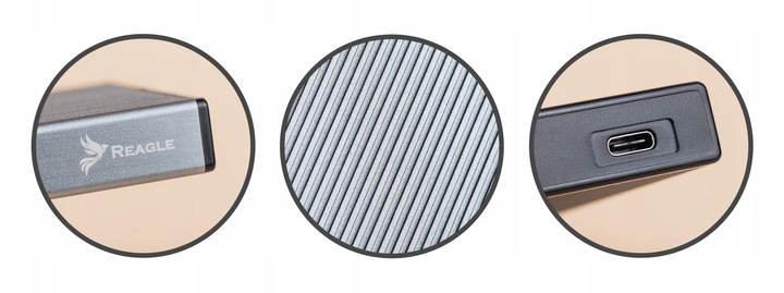 REAGLE Obudowa na dysk HDD SSD 2,5" Kieszeń SATA USB-C 3.1 Aluminium 6 Gbps