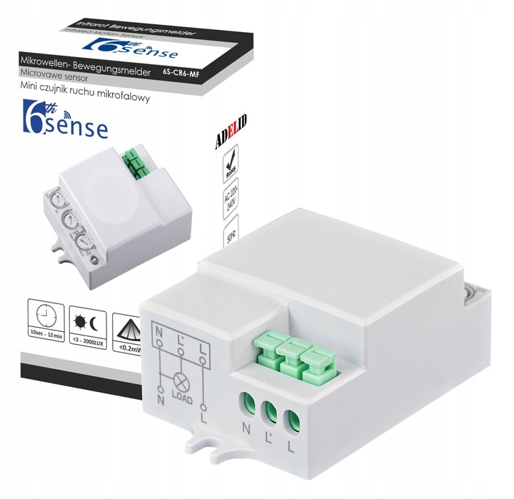CZUJNIK RUCHU ZMIERZCHU MIKROFALOWY SENSOR CZUJKA DO LED PIR
