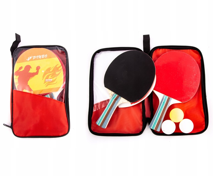 PALETKI DO PING PONGA PIŁECZKI ZESTAW W ETUI