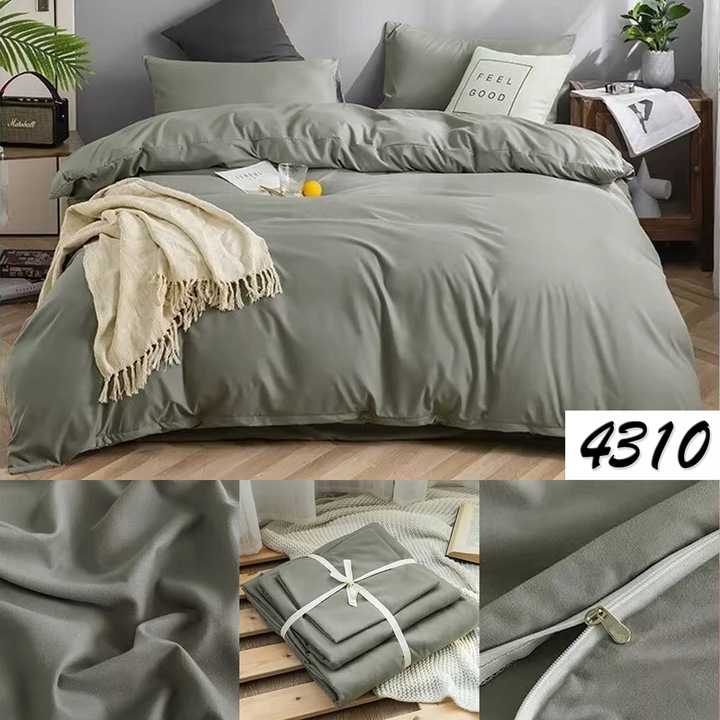 KOMPLET POŚCIELI 200x220 cm MIKROWŁÓKNO POŚCIEL JEDNOKOLOROWA + 2x