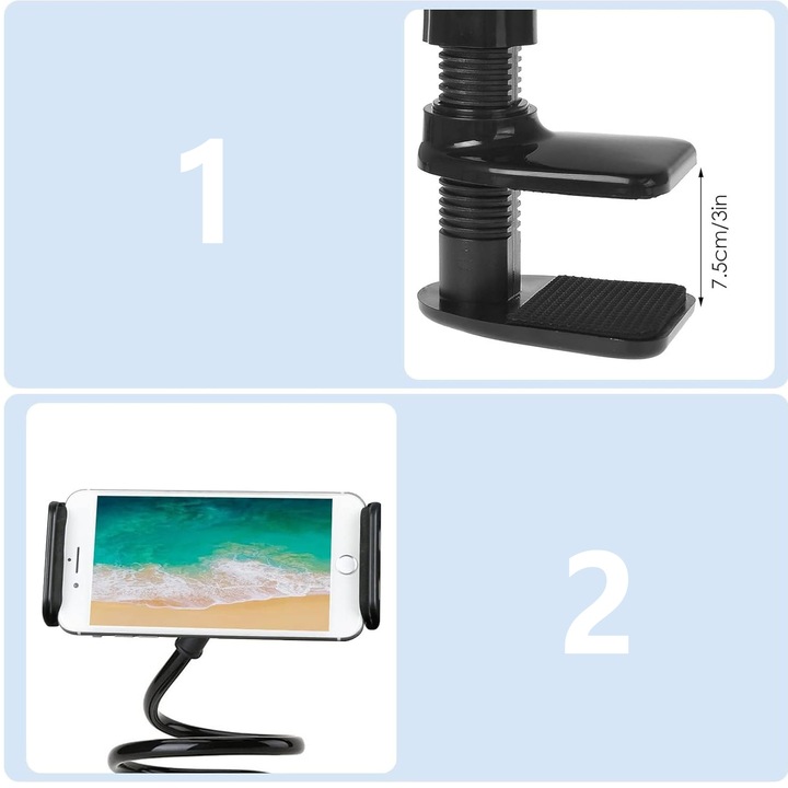 Holder For Mobile Phone Tablet With Adjustable Flexible Arm For Tablet