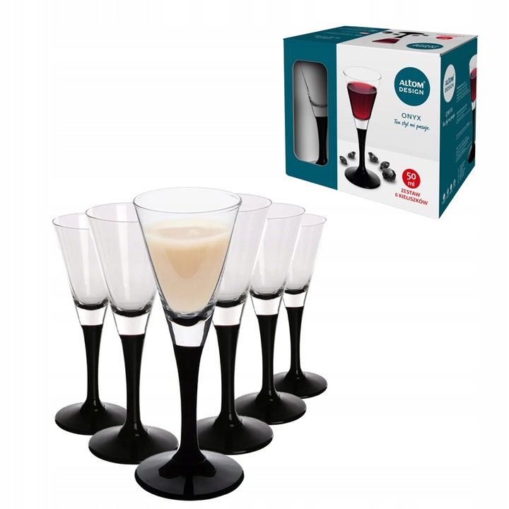 Komplet kieliszków do wódki likieru nalewek Altom Design Onyx 50 ml 6