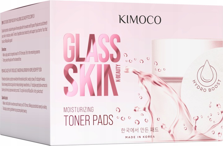 KIMOCO Glass Skin Płatki do twarzy nawilżające PADS 60 SZT