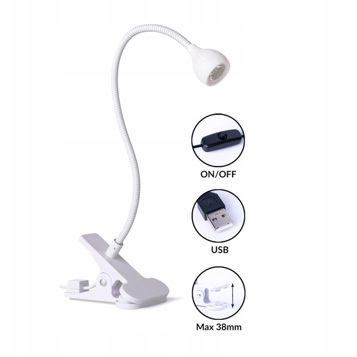 Lampka UV LED do górnych form 5W biała. Mini lampka UV zasilana USB.