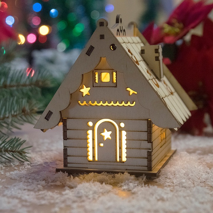 DOMEK LAMPION ŚWIĄTECZNY LED LAMPKA PREZENT DIY