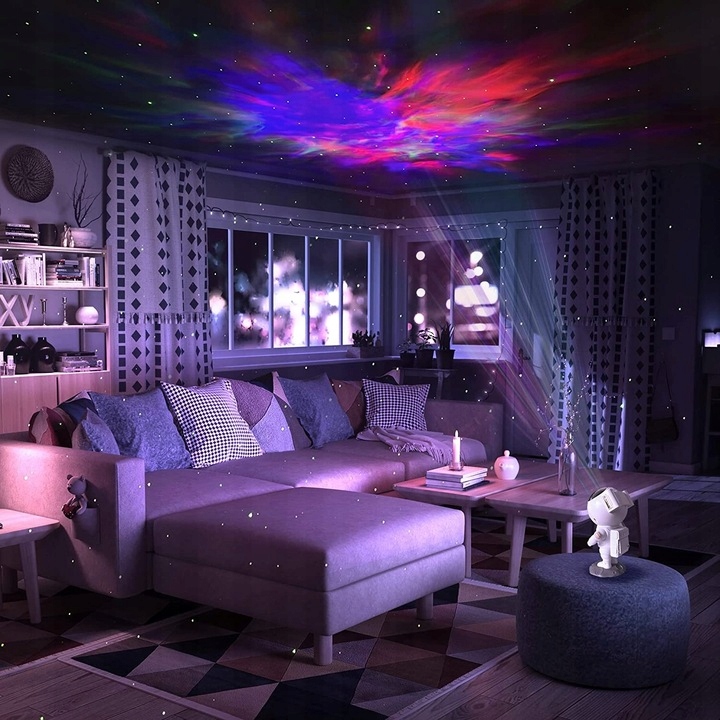 PROJEKTOR GWIAZD ASTRONAUTA GWIEŹDZISTE NIEBO NOCNA LAMPKA DLA DZIECI LED