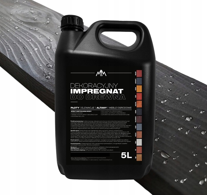 IMPREGNAT farba do drewna heban 5l Z WOSKAMI hydrofobowy