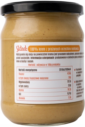 PASTA Z ORZECHÓW NERKOWCA 500ml BEZ SOLI i CUKRU !