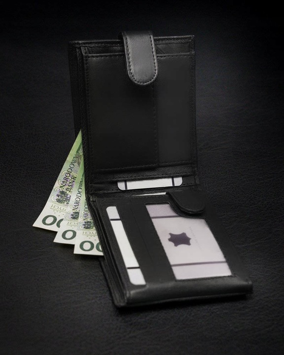 Portfel Męski Skórzany Elegancki Ekoskóra Pojemny