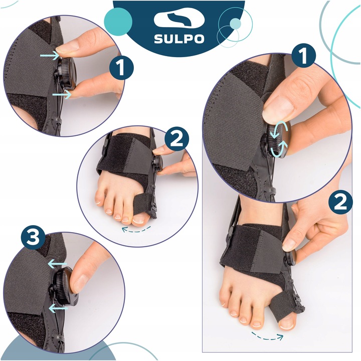 Aparat korygujący ułożenie dużego palca korektor na haluksy separator prawy