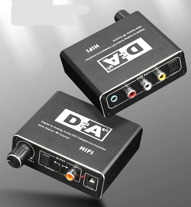 KONWERTER WZMACNIACZ TOSLINK COAXIAL 2x CINCH DAC