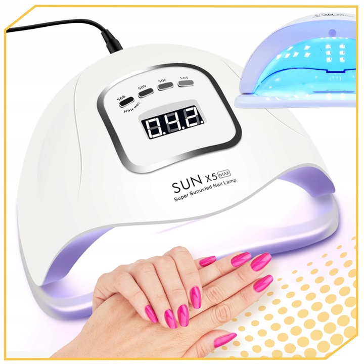 LAMPA DO PAZNOKCI UV LED 80W DO HYBRYD ŻELI MOCNA HYBRYDY SUN X5 MAX