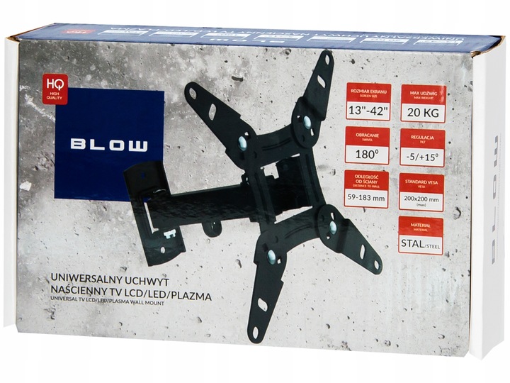 MOCNY UCHWYT ŚCIENNY REGULOWANY WIESZAK TV MONITORA TELEWIZORA LCD