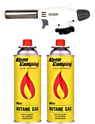 2x KARTUSZ GAZOWY + PALNIK KUCHENKA NABÓJ 400ML
