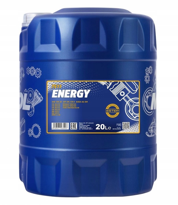 Olej Silnikowy 7511 Mannol Energy 5w30 20L