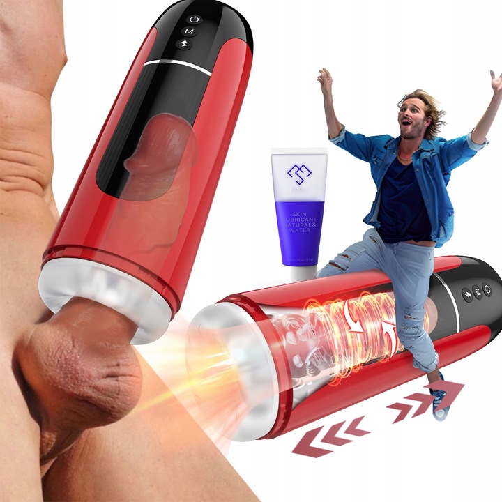 Automatyczny męski Masturbator7trybów pchnięcia i wibracji Przycisk orgazmu