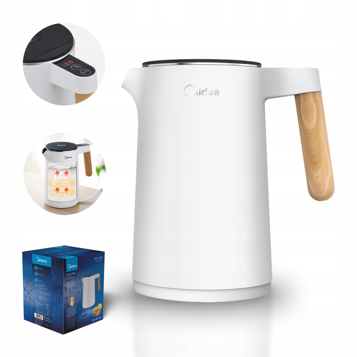 Midea Czajnik elektryczny 1,5L 2200W biały regulacja temperatury